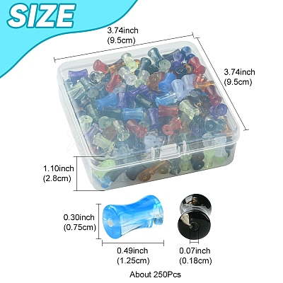 250Pcs Gradient Color Transparent Acrylic Beads OACR-FS0001-93-1