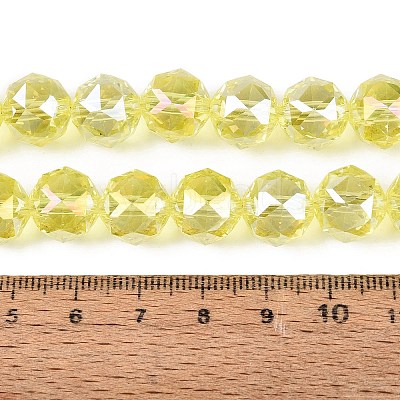 Electroplate Transparent Glass Beads Strands EGLA-ZX001-01A-03-1