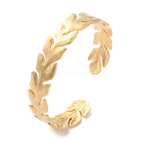 304 Stainless Steel Cuff Bangles for Women BJEW-K263-05G-10-1