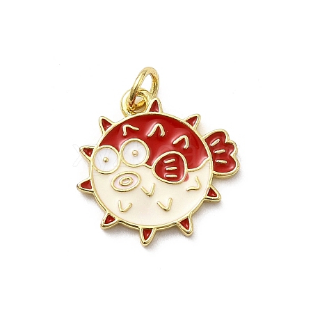 Brass Enamel Pendants KK-P338-07B-G01-1