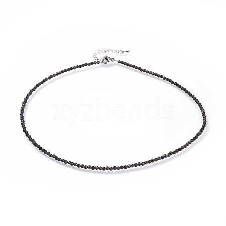 Natural Obsidian Beaded Necklaces NJEW-JN02492-09-1