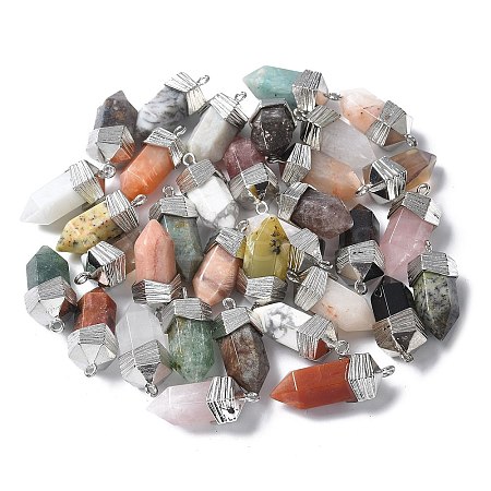 Natural Mixed Stone Faceted Pendants G-G181-03P-1