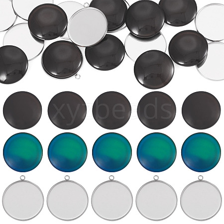 10Pcs 304 Stainless Steel Pendant Cabochon Settings DIY-TA0015-76A-1
