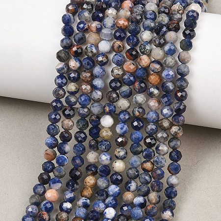 Natural Sodalite Beads Strands G-Z163-C02-4mm-1