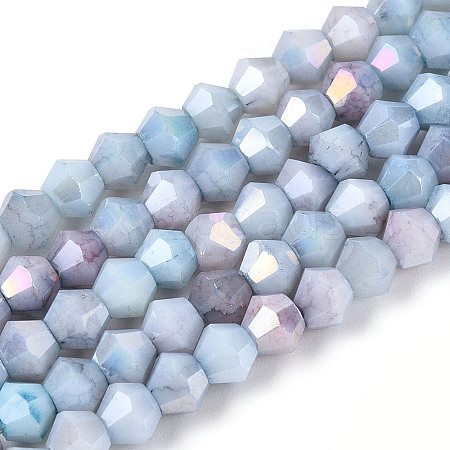 Ombre Effect Dyed Glass Beads Strands GLAA-T025-4mm-09H-1