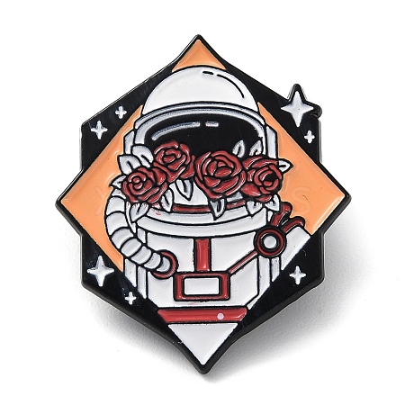 Space Theme Astronaut Enamel Pin JEWB-A016-01C-1