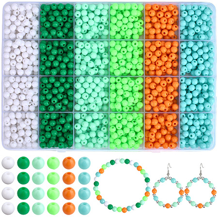 1440Pcs 6 Styles Opaque Acrylic Beads MACR-PA0001-78-1