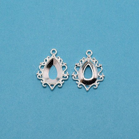 Electroplating Zinc Alloy Pendant Cabochon Settings FIND-WH0005-63S-1