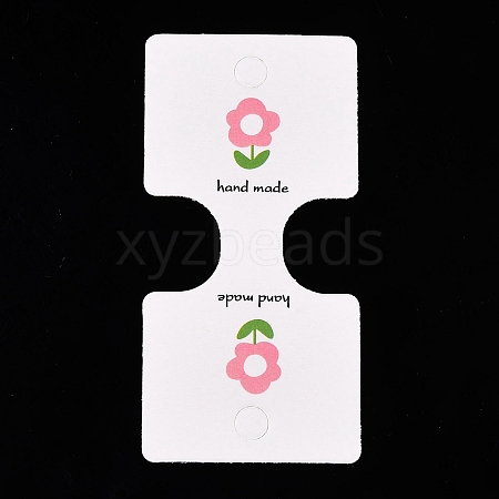 Folding Flower Pattern Paper Jewlery Display Cards for Necklaces CDIS-T004-22-1