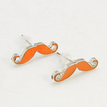 Fashion Moustache Ear Studs X-EJEW-G093-2E-1