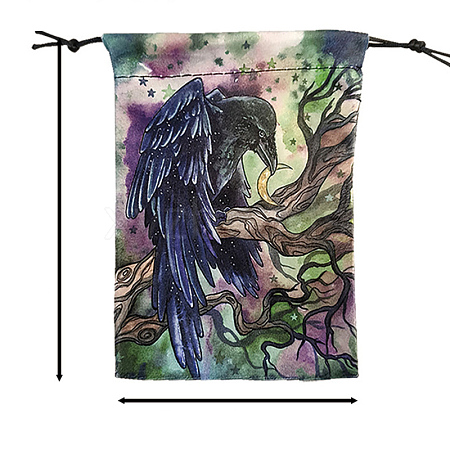 Crow Pattern Velvet Jewelry Storage Drawstring Pouches PW-WG21DBF-05-1