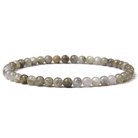 4mm Round Natural Labradorite Beads Bracelet for Men LS-KG3069-19-1