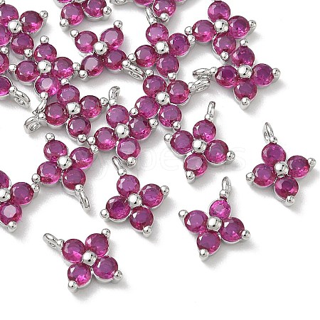 SHEGRACE Brass Cubic Zirconia Charms XGRQ4H469-680P-C-1