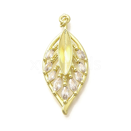 Rack Plating Brass Micro Pave Clear Cubic Zirconia Pendants KK-M309-26G-1