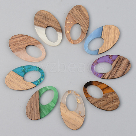 Resin & Walnut Wood Pendants RESI-S389-005A-1