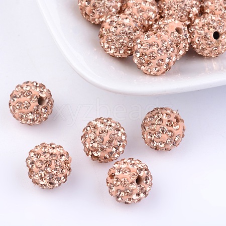 Grade A Rhinestone Pave Disco Ball Beads RB-Q105-8-1