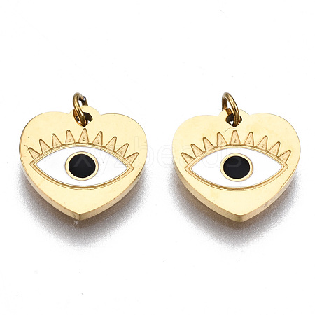 316 Surgical Stainless Steel Enamel Charms STAS-S116-379A-G-1