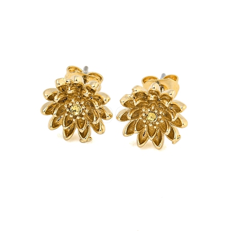 Brass Micro Pave Cubic Zirconia Ear Studs EJEW-P283-01G-11-1