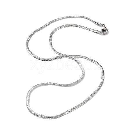 Non-Tarnish 304 Stainless Steel Flat Snake Chain Necklaces for Women NJEW-D058-04P-1