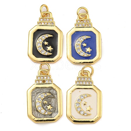 Rack Plating Brass Micro Pave Cubic Zirconia Pendants KK-G513-73A-05G-1