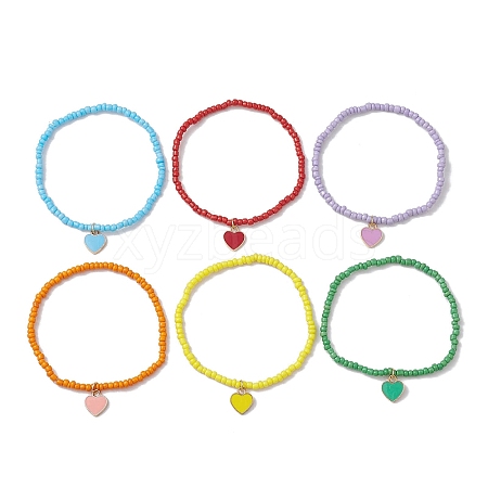 6Pcs Glass Seed Beaded Bracelets BJEW-JB10216-01-1