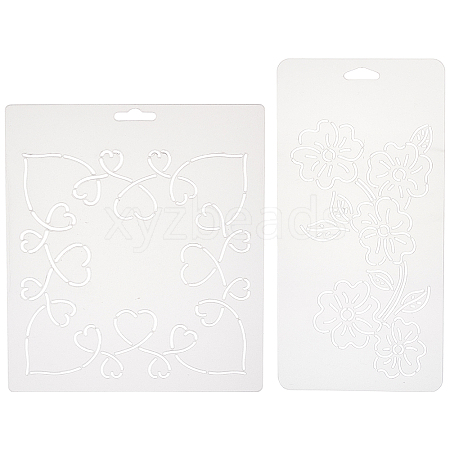2Sheets 2 Styles Plastic Drawing Painting Stencils Templates DIY-CA0001-86-1
