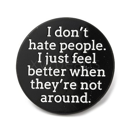 Word I Don't Hate People Enamel Pin JEWB-H010-04EB-03-1