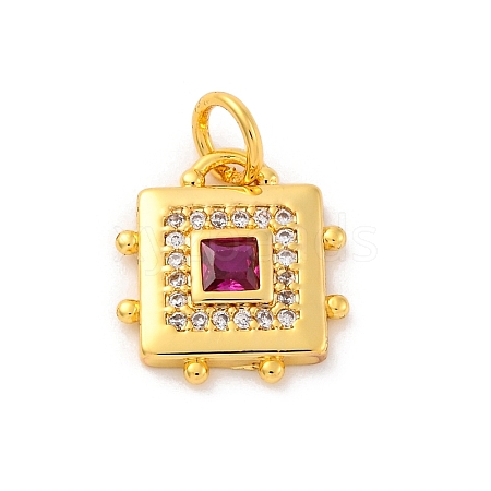 Brass Micro Pave Cubic Zirconia Pendants KK-U033-02G-01-1