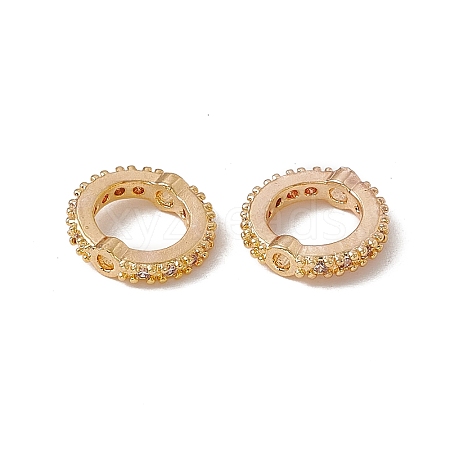 Brass Micro Pave Cubic Zirconia Bead Frames KK-A171-05G-01-1