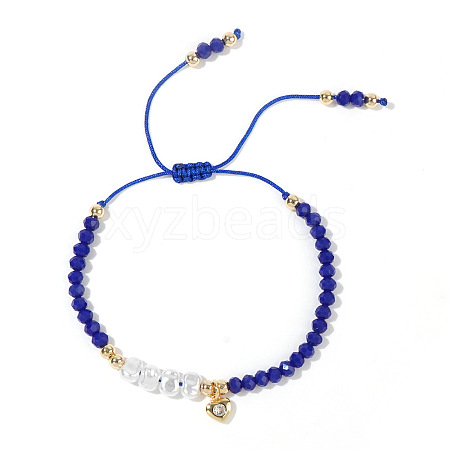 Adjustable Evil Eye Glass Braided Bead Bracelets for Women ZW1974-3-1