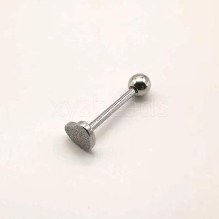 316L Stainless Steel Heart Straight Barbell Piercing Tongue Rings for Women Men WG6D50F-04-1