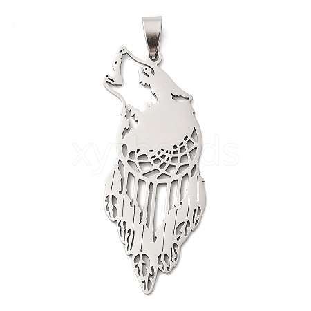 201 Stainless Steel Big Pendants STAS-Q341-23P-1