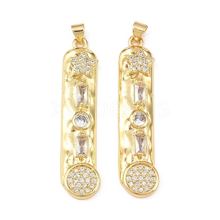 Brass Micro Pave Cubic Zirconia Big Pendants KK-F919-20G-1
