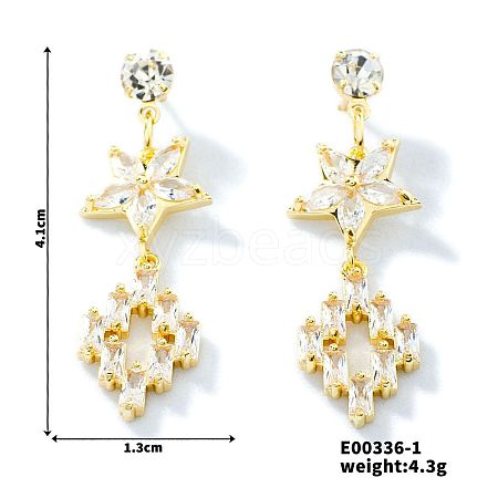 Cute Hollow Out Flower Stud Earrings with Rhinestones PX4144-2-1