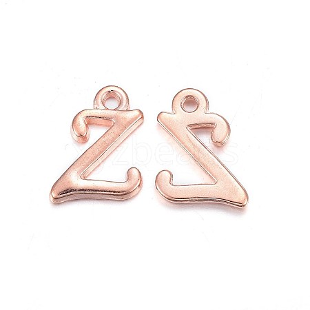 Rose Gold Plated Alloy Letter Pendants PALLOY-P097-05-Z-1
