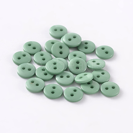 2-Hole Flat Round Resin Sewing Buttons for Costume Design BUTT-E119-18L-12-1