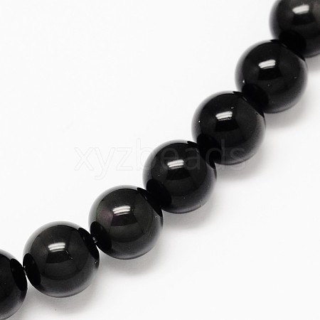 Natural Obsidian Round Beads Strands G-L275-03-16mm-01-1