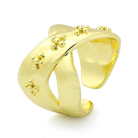 Brass Open Cuff Ring RJEW-B051-30G-1