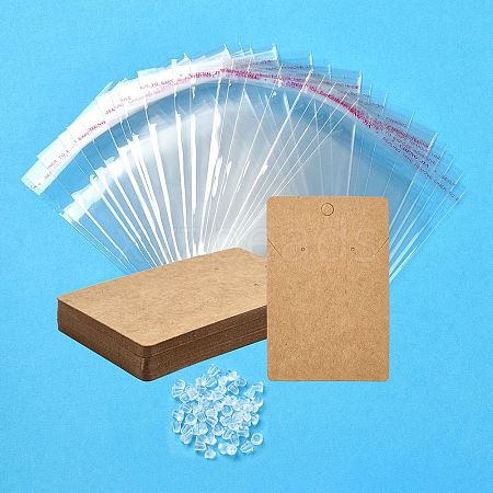 30Pcs Rectangle Paper One Pair Earring Display Cards with Hanging Hole DIY-YW0008-55B-1