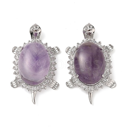 Natural Amethyst Pendants G-A095-04P-01-1