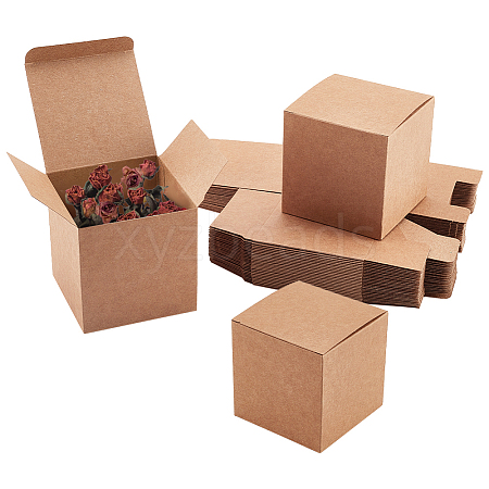 Square Folding Kraft Paper Jewelry Boxes CON-WH0089-47A-1