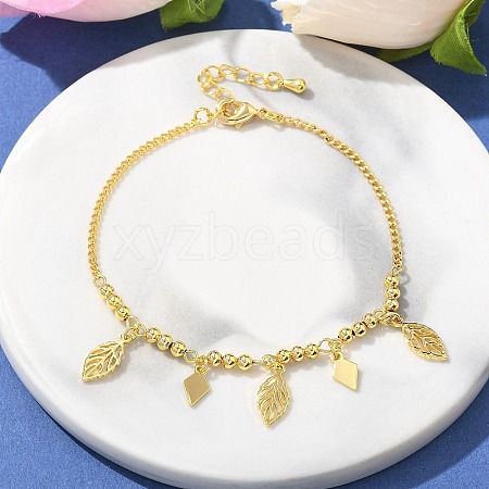 Brass Charm Bracelets BJEW-U020-07G-1