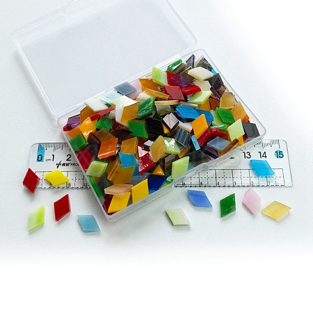 Rhombus Glass Cabochons PW-WG38939-04-1