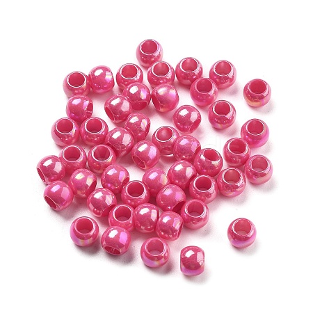 UV Plating Rainbow Iridescent Acrylic Beads PACR-D300-01C-1