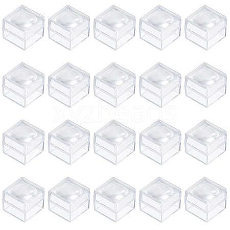 CHGCRAFT 20Pcs Transparent Plastic Ring Viewer Magnifier Boxes CON-CA0001-024-1