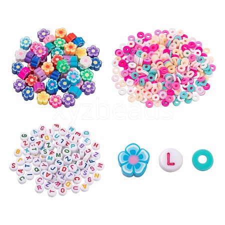 50Pcs Handmade Polymer Clay Flower Plum Blossom Beads DIY-FS0001-55-1