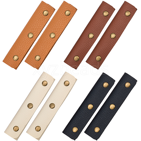 8Pcs 4 Colors PU Leather Luggage Handle Wrap Covers PURS-GL0001-07-1