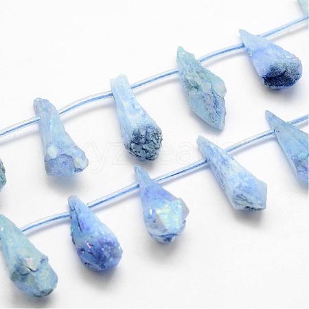 Electroplated Natural Quartz Crystal Beads Strands G-G890-B-04-1