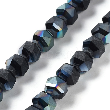 Electroplate Transparent Glass Beads Strands EGLA-I018-HP03-1