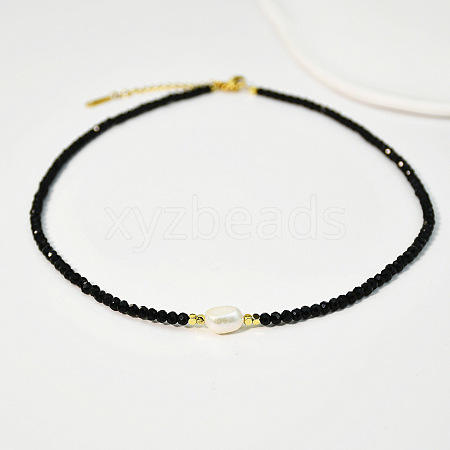 Natural Freshwater Pearl & Glass Beaded Necklaces for Women AC5368-9-1